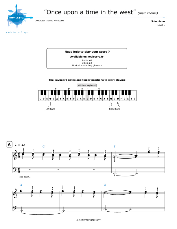 Klaviernoten Spiel mir das Lied vom Tod Ennio Morricone Noviscore Noten